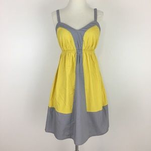 Yellow and Grey Mini Summer Dress - Sz Medium